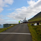 Abflug Helikopter in Klaksvík
