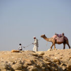 Kind & Vater mit Kamel in Saqqarah